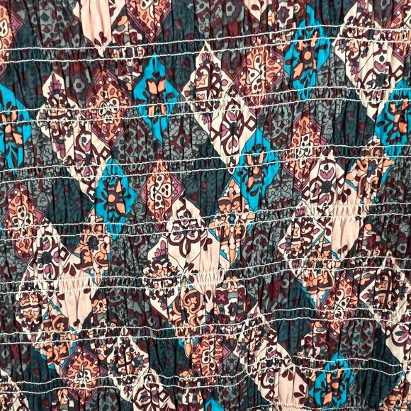 Anthropologie The Peregrine Midi Dress Size L Smocked Ruffle Cotton Tiered - Picture 6 of 14